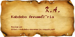 Kabdebo Annamária névjegykártya
